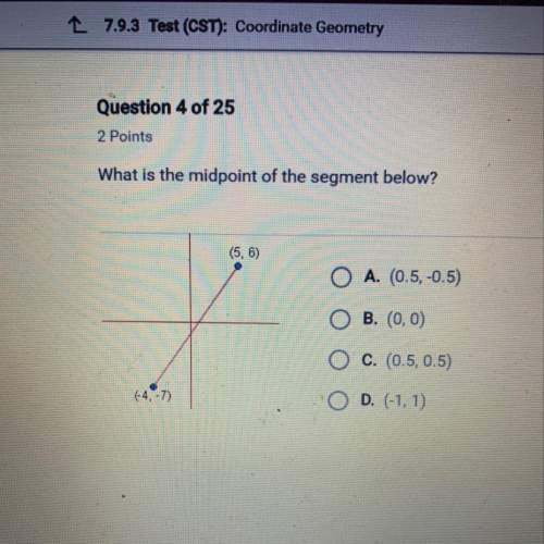 What is the midpoint of the segment below?