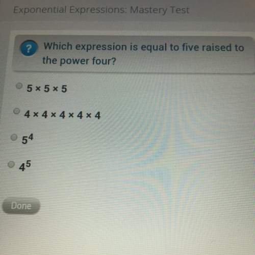 Which expression is equal to five raised to the power four?