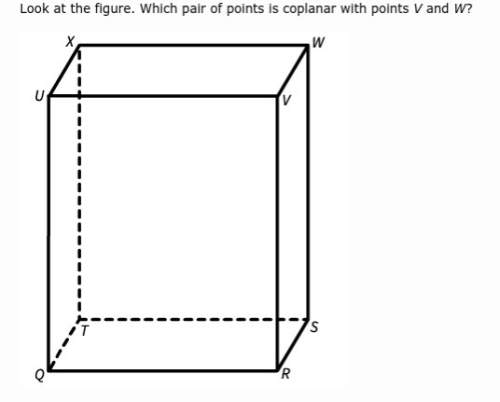 Look at the figure. which pair of points is coplanar with points v and w?  r and t