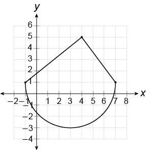 This figure is made up of a triangle and a semicircle.  what is the area of the figure?