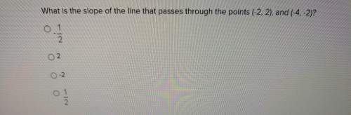 What is the slope of the line that passes through the points -2, 2, and -4, 2