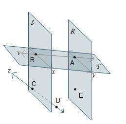 Planes s and r both intersect plane t . which statements are true based on the diagram?