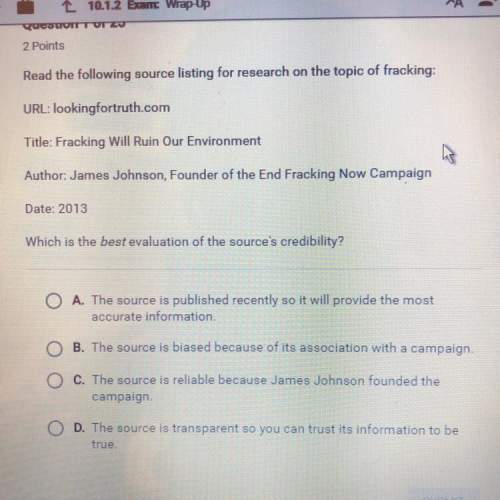 Which is the best evaluation of the source’s credibility?