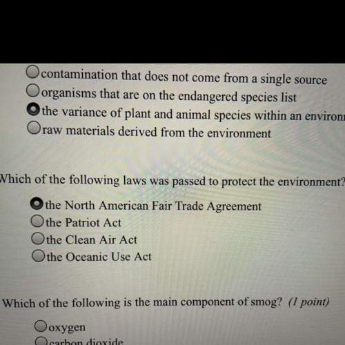 Which of the following laws was passed to protect the environment a) the north american fair t