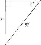 To the nearest hundredth, what is the value of x? 42.1643.1152.0754.26