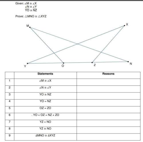 (brainliest question) the congruency of mno and xyz can be proven using a reflection across the line