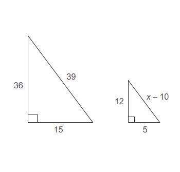 The triangles are similar. what is the value of x?