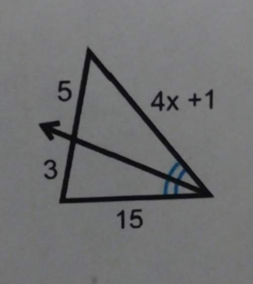 Using the angle bjsector theorem solve for x. pleade show how you got your answer!