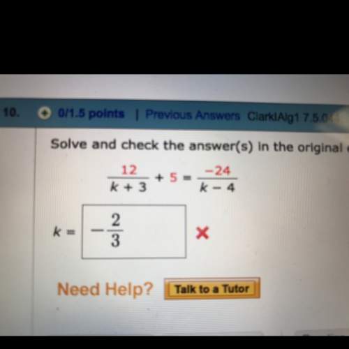 Solve and check the answers in the original equation