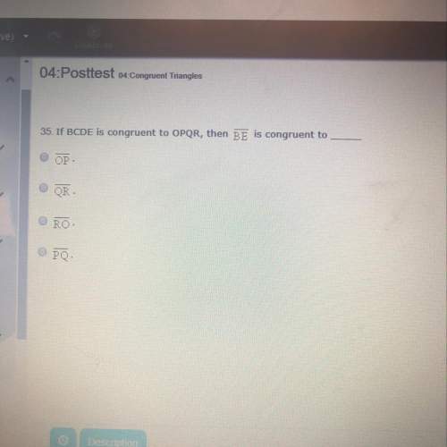 If bcde is congruent to opqr, then be is congruent to