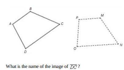 In the diagram, figure pmno is the image of a figure abcd.