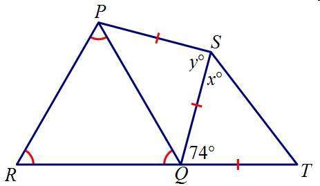 If prq is equiangular, find x and y