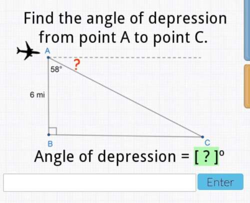 Find the angle of depression from point a to point c. angle of depression= ?