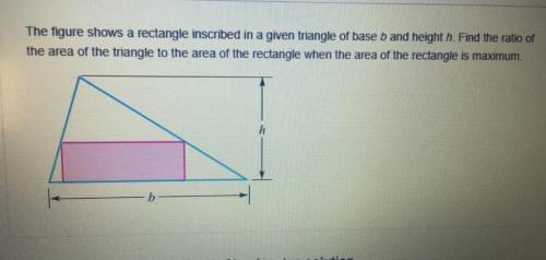 Find the area of the rectangle and the triangle independently. What is the ratio comparing the area