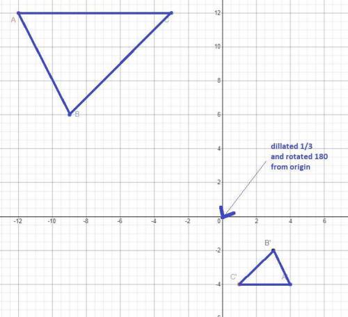 Triangle ABC is transformed to obtain triangle A'B'C':

A Coordinate grid (plane, graph, whichever o