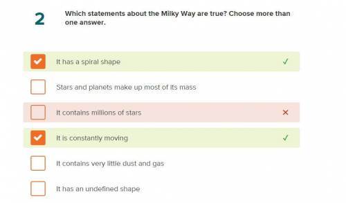 Which statements about the milky way are true? Choose more than one answer