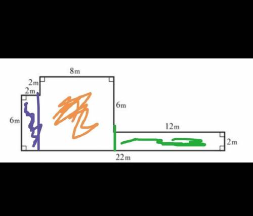 Determine the area of the figure, in square meters. HELP ME PLAES BRIANEST ASAP PLEASE HAVE A EXPLIA