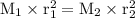 \rm M_1\times r_1^2=M_2\times r_2^2