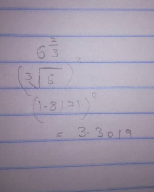 How do you evaluate: 6^ 2/3