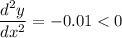 \dfrac{d^2y}{dx^2}=-0.01