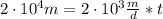 2 \cdot 10^{4} m = 2 \cdot 10^{3} \frac{m}{d}*t