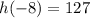 h(-8) = 127