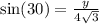 \sin(30)  =  \frac{y}{4 \sqrt{3} }