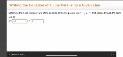 Determine the slope-intercept form of the equation of the line parallel to y = x + 11 that passes th