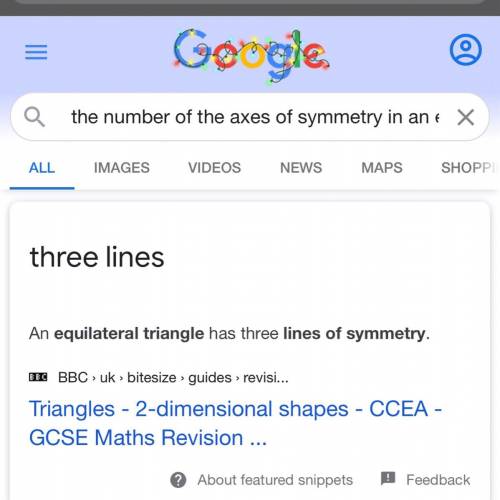 The number of the axes of symmetry in an equilateral triangle