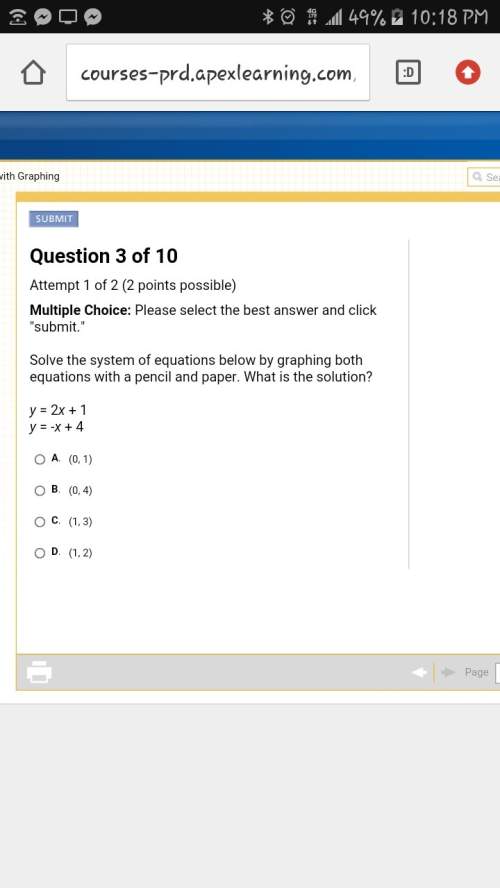 Solve the system of equations below by graphing both equations with a pencil and paper. what is the