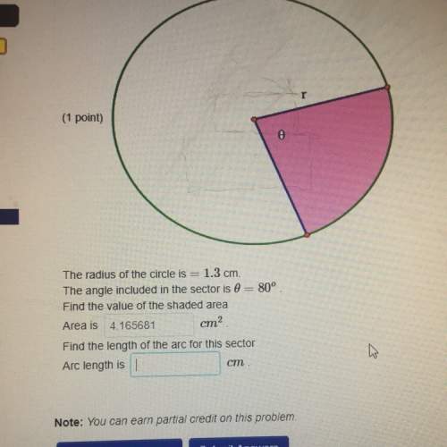 Ibelieve he area is incorrect. so can somebody me to figure out the area and arc length. show your