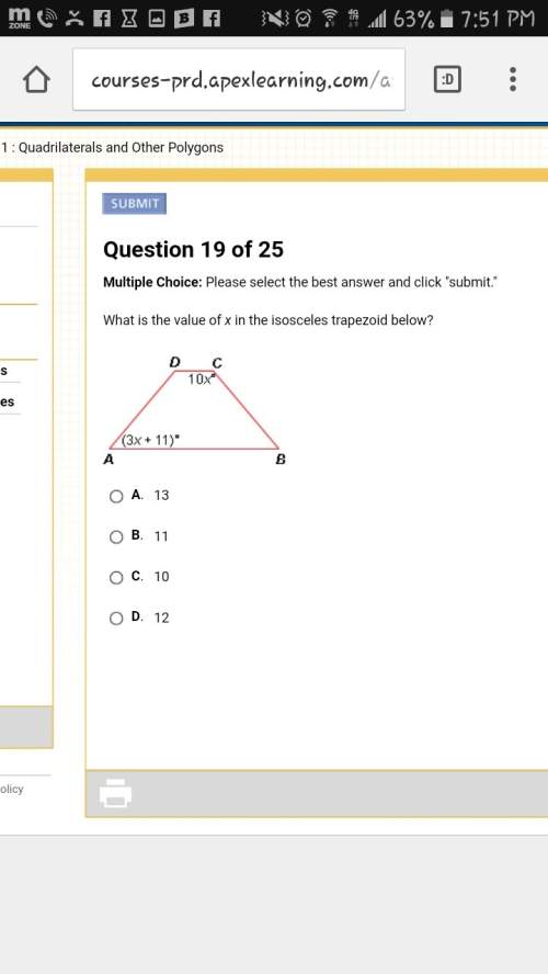 What is the value of x in the isosceles trapezoid below?