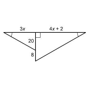 Need answers asap the two triangles are similar. what is the value of x?
