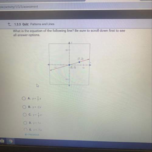 What is the equation of the following line? be sure to scroll down first to see all answer op