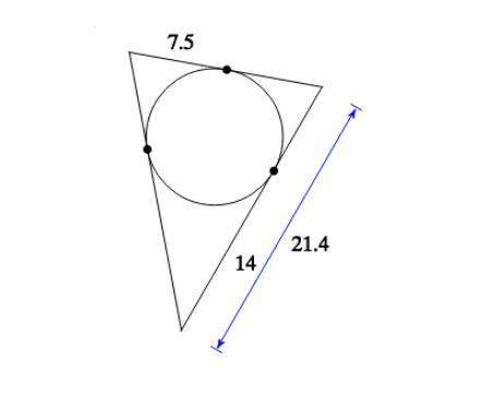 Find the perimeter of the given polygon. assume that lines which appear to be tangent are tangent.