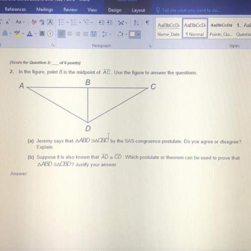 In the figure, point b is the midpoint of ac. use the figure to awswer the question. ( figure