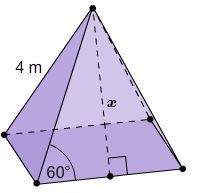 What is the slant height x of this square pyramid? express your answer in radical form.