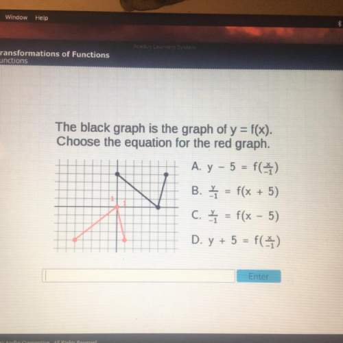 The black graph is the graph of y=f(x). choose the equation for the red graph.