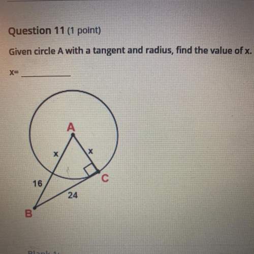 Find x given circle a with a tangent and radius