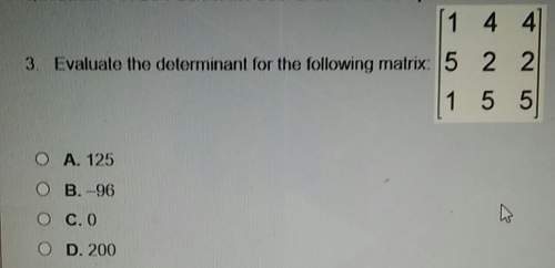 Evaluate the determinant of the following matrix