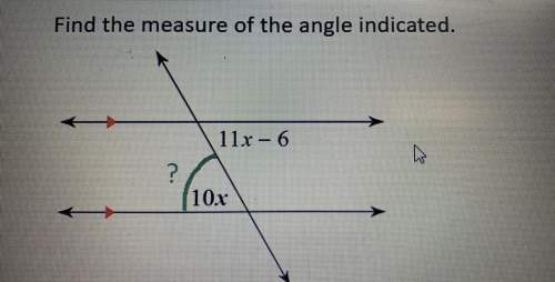 Find the measure of the angle indicated  11x-6 10x