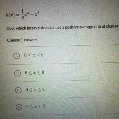 Over which interval does h have a positive average rate of change