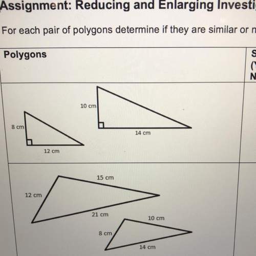 For each pair of polygons determine if they are similar or not. then justify your answer