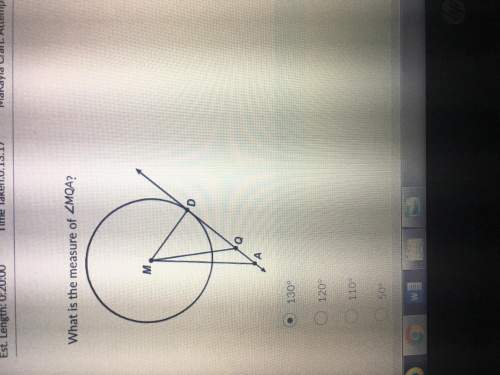 Qa is tangent to circle m at point d and the m angle qmd=40 what is the measure of angle mqa?&lt;