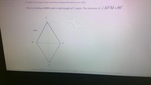 How would you find the diagonals for a rhombus given the side length of 7 yds and an angle measure o