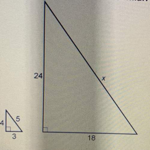The triangles shown are similar. what is the value of x?  a. 30 b.18&lt;