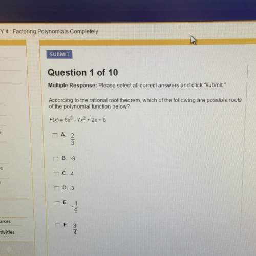 According to the rational root theorem which of the following are possible roots of the polynomial f