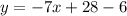 y = -7x + 28-6