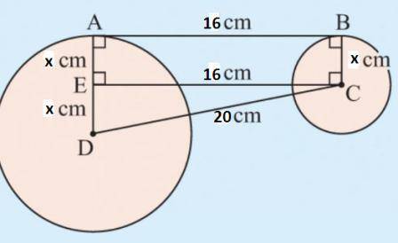 Two circles of different sizes are drawn below. The diameter of the smaller circle is equal to the r