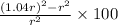 \frac {(1.04r)^2-r^2}{ r^2}\times 100